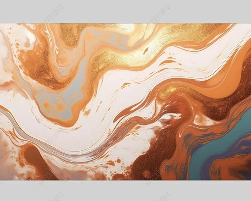 MZOwallpaper Papier Peint Intissé Marbrures Graffiti Colorées Poster Tableaux Muraux Tapisserie Photo Trompe L'Oeil Salon Chambre Art Mural 200Cm(L) X140Cm(H)