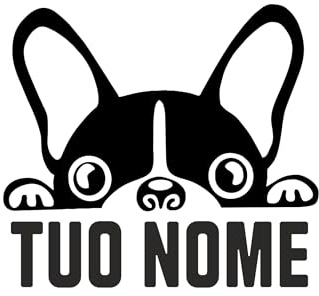 Adesivo Personalizzato cane razza Bulldog Francese mod. 1 Prespaziato colore nero cm. 32