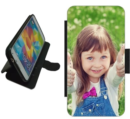 For Samsung Galaxy S25+ personalised phone case wallet flip case S25 Plus photo on the front panel card slots magnetic catch Black