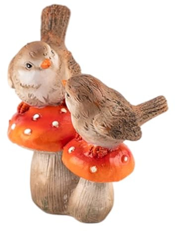 YIZITU Skurrile Miniatur-Figur aus Kunstharz, Vögel und Pilze, für den Außenbereich, Gartendekoration für Tisch und Landschaftsdekoration