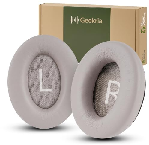Geekria Ear Pads for Bose New QuietComfort, QC45, QuietComfort SE | Protein Leather, Memory Foam, Sandstone Color, Pair Included, Installation Toolkit, Video Guide, No Special Tools Needed