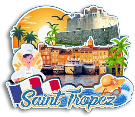 Quwsne Kühlschrankmagnet Saint Tropez Frankreich, Kühlschrankmagnet, Stadt, Reise, Souvenirs, Touristengeschenke, 3D, klassische Sehenswürdigkeiten, handgefertigt, Handwerk, Heimdekoration -3509