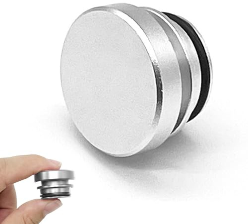 PHIOMUUE Car Cigarette Lighter Socket Cover,Car Cigarette Lighter Plug Dustproof Cap,Aluminum Car Lighter Cover Waterproof Interior Accessories for Most Vehicles Boats (Silver)