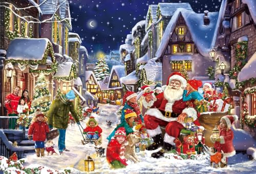 WESEN 1000 Piece Jigsaw Puzzle for Adult - Christmas Snow Village Jigsaw for Stress Relief & Fun, Challenging Festive Family Puzzle, Premium Artwork for Relaxation & Decor