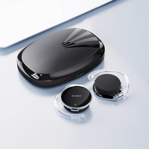 BEVCEFCC Open Ear Kopfhörer mit Mikrofon Bluetooth 5.4-52 Std Spielzeit, Kabelloses Over Ear Kopfhörer für Sport, Verbindung mit 2 Geräten, Clip On Design für Büro
