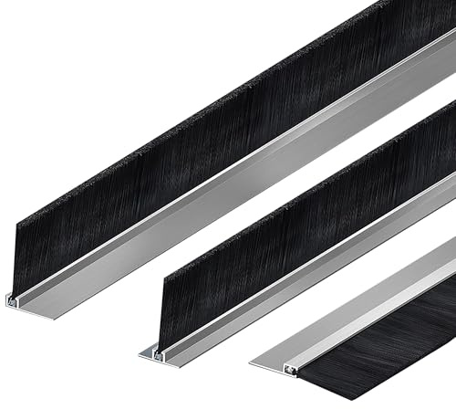 Spazzola a striscia in lega di alluminio - Spazzola a striscia in feltro for porte | Paraspifferi for porte scorrevoli, finestre e armadi - for la casa (39,4 pollici)(Type(T),7cm)