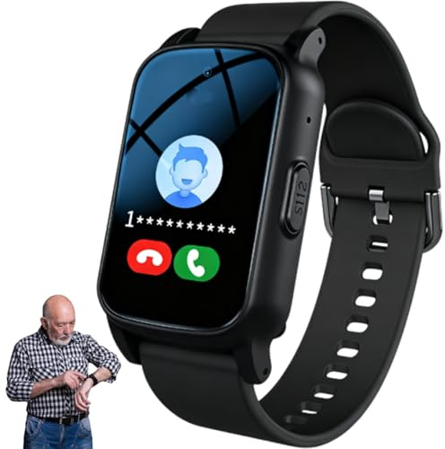 Montre intelligente avec détection de chute pour senior avec appel SOS et GPS, montre de sécurité pour personnes âgées pour homme et femme, bracelet d'alerte d'urgence pour Thanksgiving, Halloween