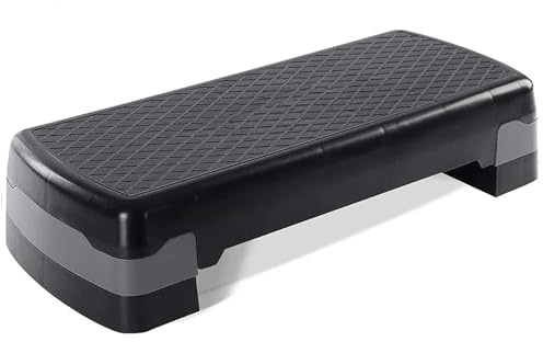 Aerobic Step Platform Large, Adjustable Workout Stepper At Home, Adjustable Heights, Non-Slip, 90cm x 29cm