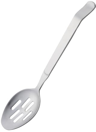 MAGICLULU Cuillère de Service en Acier Inoxydable à Long Manche Argenté, Cuillère Creuse Fonction Égouttoir, Facile à Nettoyer, Cuisine Quotidienne