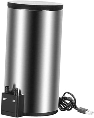 kowaku Filtro Esterno Acquario Filtro Canister Silenzioso Pompa Mini Accessorio in Acciaio Inox con Alimentazione USB Struttura Compatta Adatto per Acquari D, 20x10 Cm