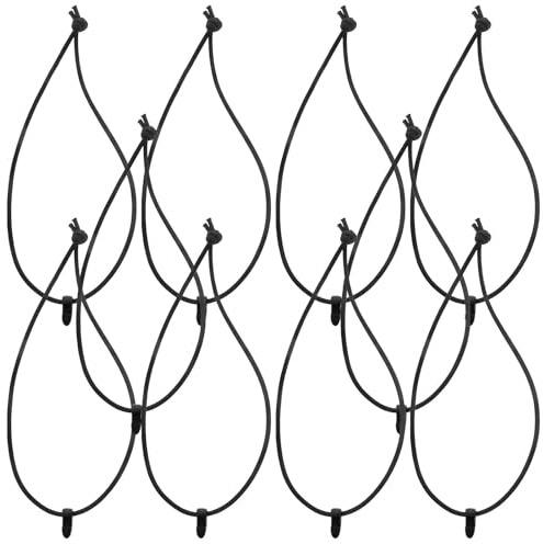 Kisangel Bridas Elásticas para Cables 18 Cm Ganchos de Plástico 10 Piezas, Correas de Amarre Ajustables y Multifunción para Organización, Almacenamiento y Fijación en Exteriores