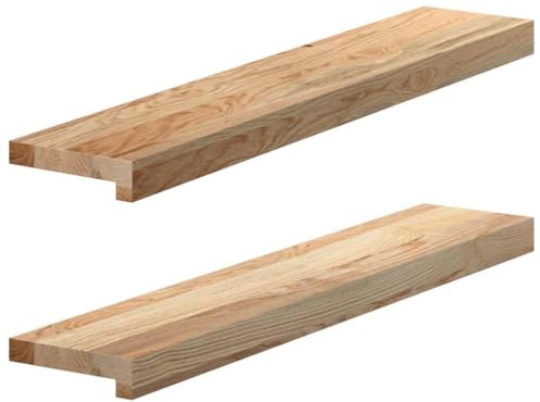 QUAHEAS Alféizar de ventana 2 unidades de madera maciza de roble 80 x 15 x 2 cm sin tratar interior y exterior montaje junta soporte para reparación de marcos de ventana reparación saneamiento