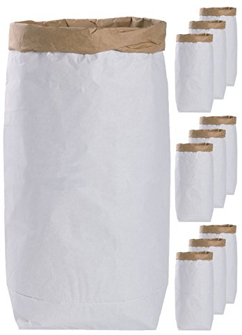 Lifestyle Lover 10er DIY Papiersack Paper Bag rund aus Kraftpapier Braun Weiß 'Blanko'
