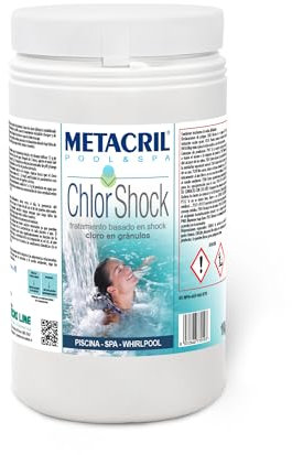 Metacril Chlor Shock 1KG granulare- Cloro (dicloro) Rapida dissoluzione in granuli per Trattamento Shock per Piscina e Spa IDROMASSAGGIO