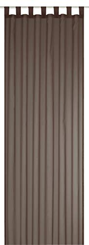 Elbersdrucke transparente Gardine Schlaufenschal Feel Good Uni 06 braun 255 x 140 cm Vorhang mit Schlaufen für Wohnzimmer Schlafzimmer Flur 198299