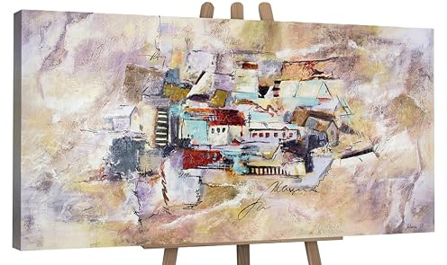 YS-Art Abstrakt Stil Acrylbild Fortschritt Architektur Kunstwerke gerahmt
