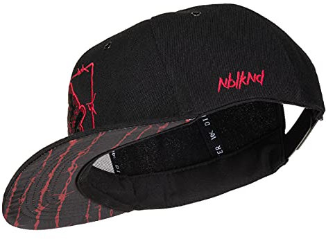 Nebelkind Snapback-Cap-Herren Damen Barbed Wire 2 Schwarz Rot, Einheitsgröße OneSize, Größenverstellbar, Unisex, hochwertige Basecap trendig, Streetwear Style, Baseball-Kappe gerader Schirm
