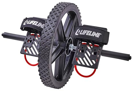 Lifeline Fitness Power Wheel Full Body Workout Ab Roller, Functional Full Body Ab Roller Wheel, Upper/Lower Body Workout, Home Workout Equipment with Foot Straps