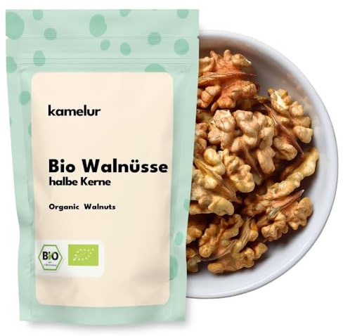 Kamelur Noci BIO Intere Senza Guscio, Gherigli Di Noce Non Trattati - Le Nostre Noci BIO Sono 100% Grezze E Non Trattate 1 Kg (Confezione Da 1)