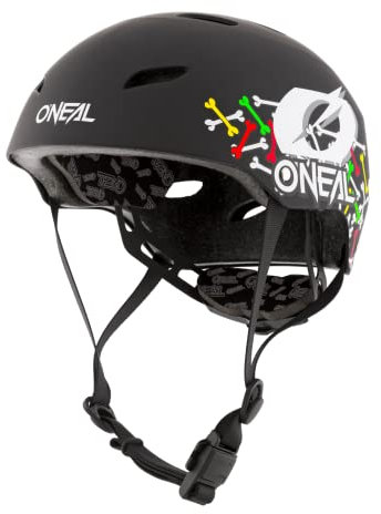 O'NEAL | Mountainbike-Helm | Kinder | Enduro All-Mountain | ABS Schale, Fidlock Magnetverschluss, große Ventilationsöffnungen | Dirt Lid Helmet Youth Skulls | Schwarz Multi | Größe L