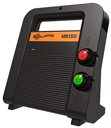 Gallagher Weidezaungerät/Dualgerät MB150 Multi Power (12V/230V) - Elektrozaun für Pferde, Rinder, Schafe, Rehe & Hirsche, Schweine, Ziegen, Füchse - Geeignet für Weidezäune bis 50 km