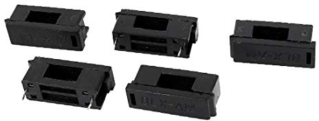 NEW LON0167 5 Stück BLX-A kunststoffbeschichtete Leiterplattenmontagehalterung Schwarz 6A für 5x20mm Glasrohrsicherung(5 Pcs BLX-A Plastic Covered PCB Mount Holder Black 6A for 5x20mm Glass Tube Fuse