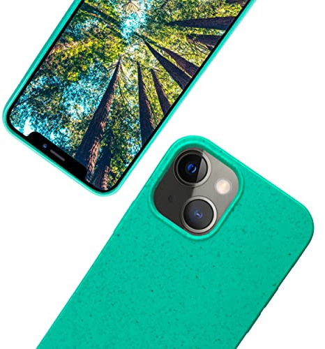 eplanita Bio iPhone 13 Mini Hülle, Pflanzenfaser, Fallschutz Cover, Langlebig und Nachhaltig (Minze, iPhone 13 Mini)