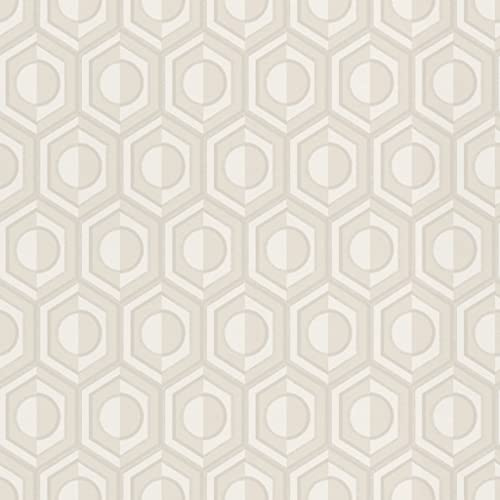 Rasch Tapete 710120 - Vliestapete mit geometrischem Design in Retro-Optik in hellem Grau, Weiß und Silber aus der Kollektion Sophia - 10,05m x 0,53m (LxB)