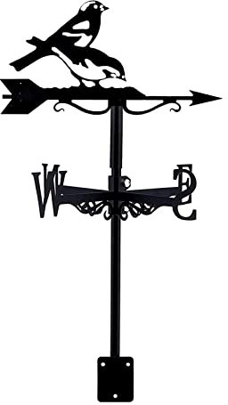 Girouette métallique rétro durable indicateur de direction du vent outil de mesure de la maison pour décoration de jardin extérieur (couleur : voitures) (Magpies) (Magpies)