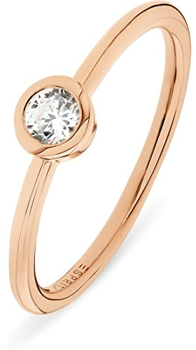 Esprit Damen-Damenring 925er Silber 1 Farbstein 52, Roségold 32022994