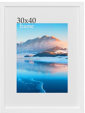 DTXDTech Bilderrahmen 30 x 40 cm Weiß Holz, 12 x16 Zoll Bilderrahmen, 30x40 cm Fotorahmen, Wandmontierter 30x40 cm Posterrahmen, Fotorahmen für A4 Druck, Schlafzimmer und Wohnzimmer Dekoration