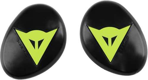 Dainese - Knee Slider Rss 4.0, Knieschoner für Motorräder, Ersatz-Knieschutz für Motorräder, für Männer und Frauen, Schwarz/Fluo Gelb, N