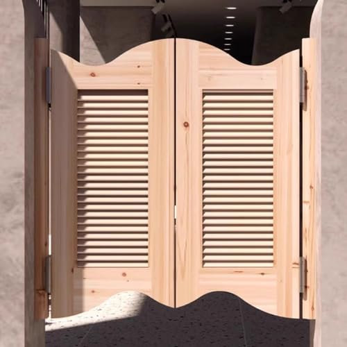 Pendeltür Saloontür Schwingtür Flügeltür Outdoor Swinging Barn Door Replacement, Shed/ Porch/ Fence Door Heavy Duty Custom Size, Self Closing Half Waist Doors Weatherproof, Large 60 58 54 52 50 48 44