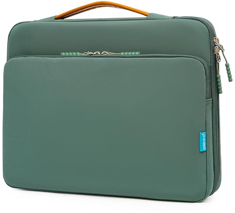 Veki 13-14 Pouces Housse pour Ordinateur Portable, Pochette PC Portable Antichoc Étanche avec Pochette pour Accessoires, Sac de Transport PC Compatible avec MacBook, HP, Dell, Lenovo et Asus (Vert)