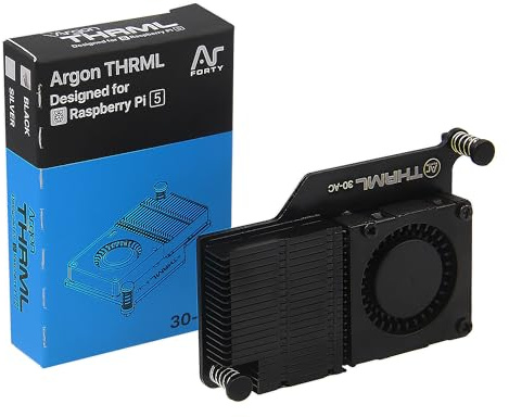 Argon THRML 30mm Active Cooler for Raspberry Pi 5 - Black | Aktive Kühlung