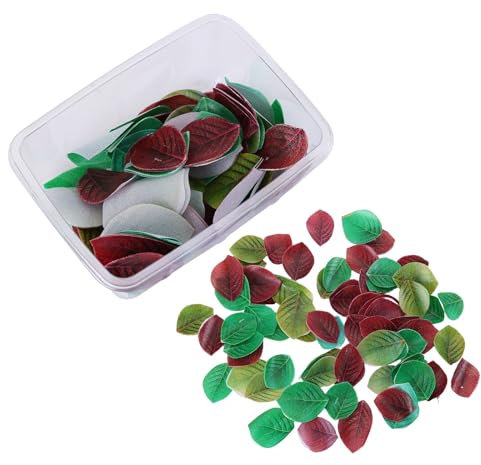 ISAKEN 100 Piezas Adornos Comestibles para Magdalenas con Hojas, Adornos Comestibles para Tartas, Adornos para Tartas para Fiestas de Cumpleaños, Bodas