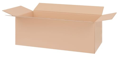 verpacking Faltkartons 800 x 400 x 250 mm Braun (Außenmaß 805 x 405 x 260 mm) KK 190 1-wellig Versandkarton für mittelgroße Waren DHL Paket DPD GLS Hermes Kartons (10 Stück)
