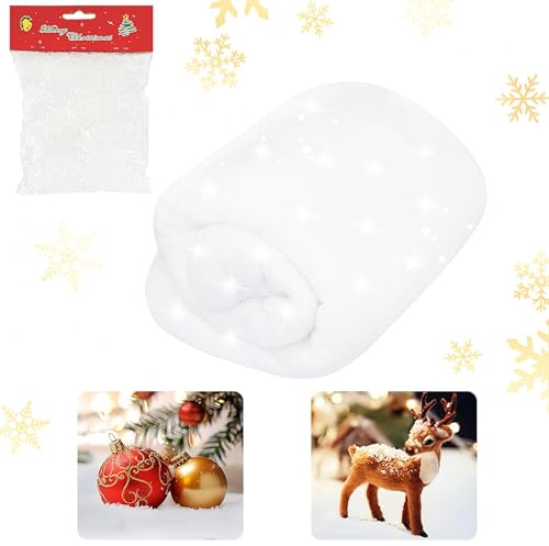90*240cm Weihnachten Schneedecke,Kunstschnee Deko Schnee,Weiße Flauschige Flauschiger Weihnachtlicher Kunstschnee,Echt & Weich,Weihnachten Kunstschnee Schneematte,Schnee Deko,für Winter Dekoration