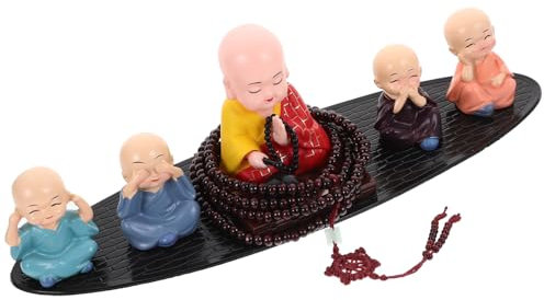 Amosfun Wackelköpfe Fürs Armaturenbrett Solar-mönchsfiguren Mönchsstatuen- Im Chinesischen Stil