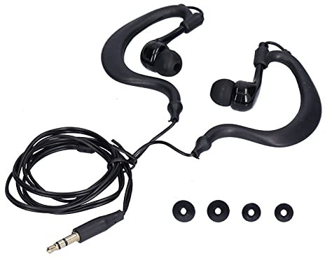Segrehy Auriculares para natación, Auriculares Resistentes al Agua de conducción ósea con Enchufe de 3,5 mm, diseño de Cable Corto, óptimos para Deportes y Actividades acuáticas, con (Negro)