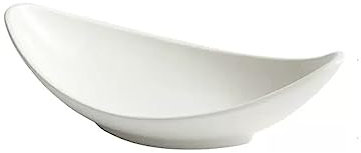 CUISGOR Tazón para Servir Ensalada Plato for el hogar, Plato Blanco for Verduras, Plato de vajilla for Restaurante de Hotel, ensaladera de cerámica con Forma de Barco Ensaladera(M)