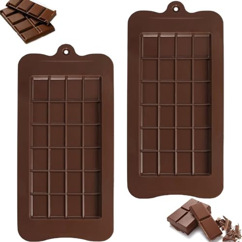 2 Pièces moule tablette chocolat - moule silicone tablette de chocolat antiadhésif - moule chocolat réutilisables sans BPA - moule a chocolat pour idées pâtisserie, chocolat, pralines et desserts