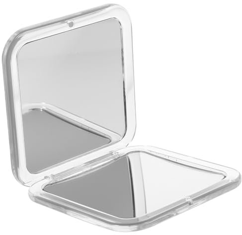 DRESSOOS Taschenspiegel Faltbar Kompakt Fach Vergrößerung Quadratisch Make-up Spiegel Mini Für Handtaschen Unterwegs