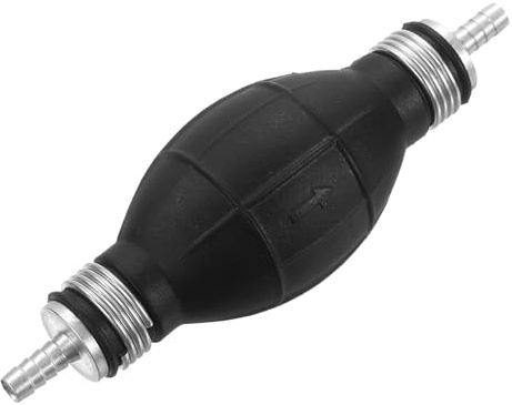 QUARKZMAN 6mm (1/4) Bomba Cebado Combustible Goma Bomba Sifón Manual Plata | Vacío Transferencia Combustible, Cebador Combustible Un Solo Sentido Gasolina Petróleo Barco Marino