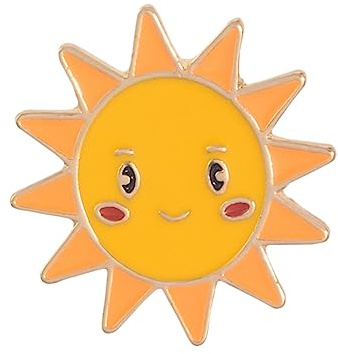 VANZACK Broche De Soleil Jaune Pour Femme Broche à Motifs De Soleil Métal Accessoire De Robe Vêtements