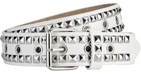 NUREINSS Punk Gürtel | Pyramidenstein-Ösen + Metallnieten & PU-Kunstleder | Verstellbar für Jeans, Kleider, Gothic-Outfits | 3,8cm Breite | Ideal für Konzerte, Partys & Alltag