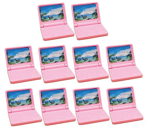 SUPVOX 10pcs Mini Dollhouse Laptop Simulation Computer Model Realistic Decor Accessories for Doll House Scenes for Boy Girl Diy Crafts Playtime Fun
