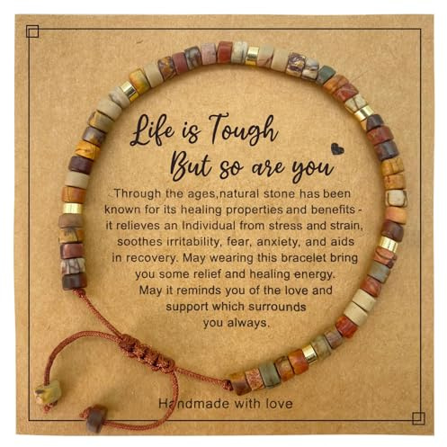 Heilsteine Armband Damen, Natürliches Edelstein armband, Ich wünsche Ihnen eine schnelle Genesung Ermutigung, Mutmacher Geschenk Motivationsgeschenke Damen, Geschenk für Frauen, Freundin, Schwester