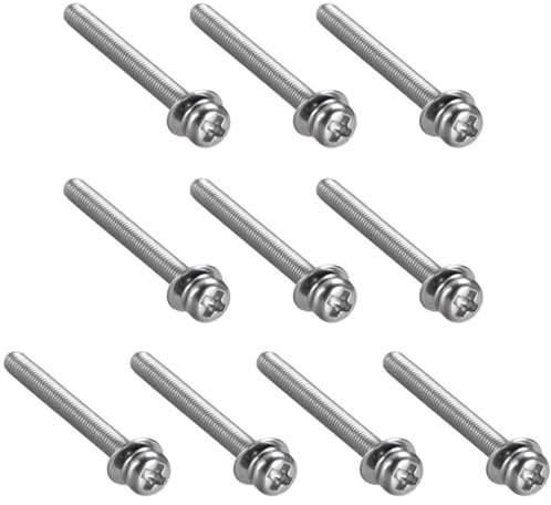 TA-VIGOR M3 Phillips Pan Head Bolt with Spring & Plain Washer 35mm 10pc