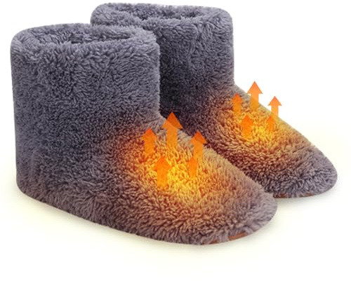 PLLYPE Zapatillas con calefacción eléctrica, calentador de pies con calefacción USB, calentadores de pies eléctricos, Para invierno, para mujer y hombre, Gris (39-43)